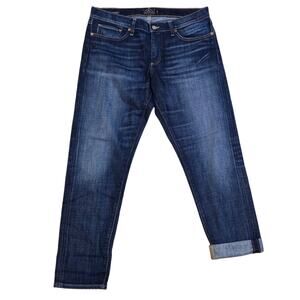 Slim Boyfriend Jeans Lucky Brand Sienna Dark Wash Stretch Denim Size 12/31 Crop